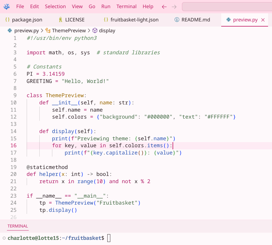 Fruitbasket Light Theme Preview